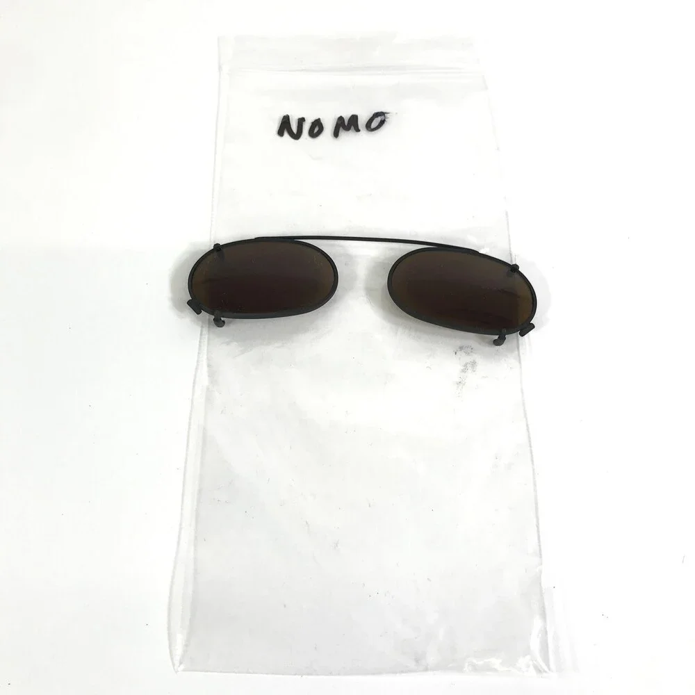 Vintage l.a Eyeworks Clip On Sunglasses for NOMO Matte Black with Brown Lenses